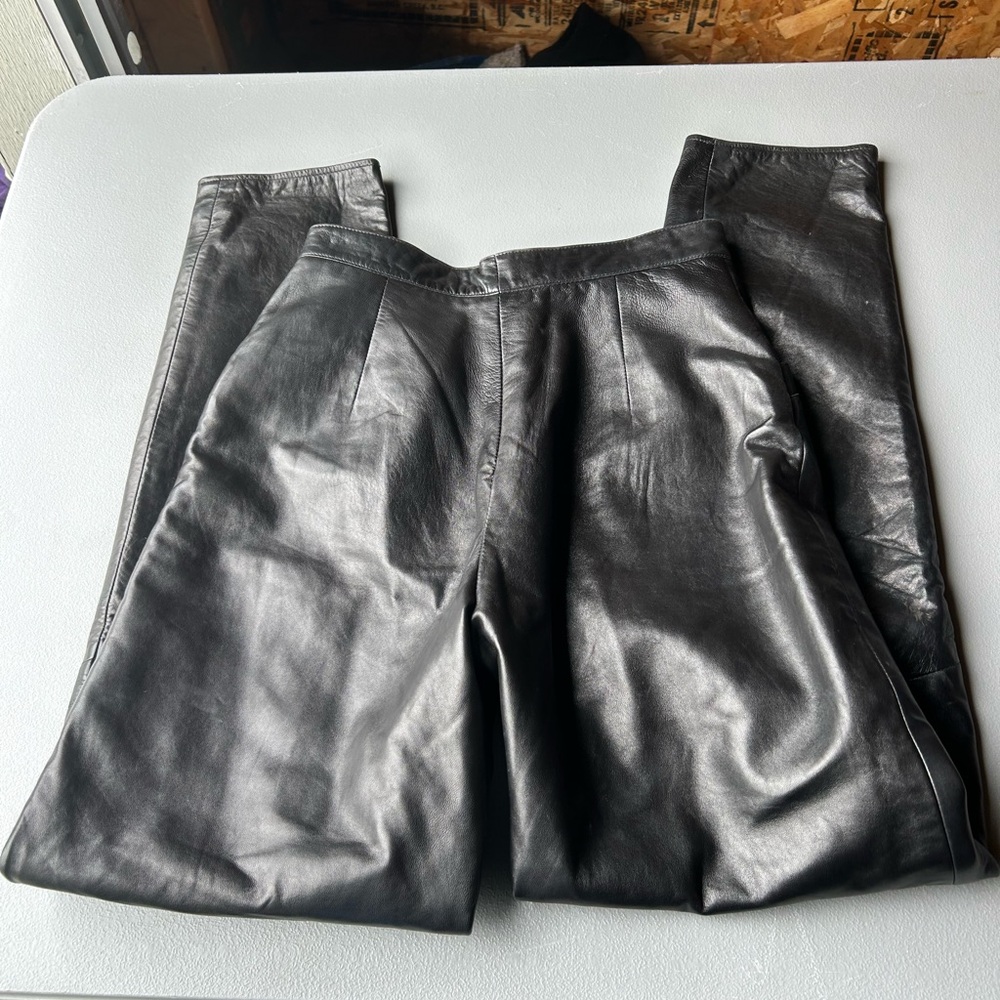 Vakko Black Leather Trousers - Picture 11 of 15